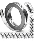 Heavy Duty 304 Stainless Steel Hose Clamps Kit With Adjustable Worm Gear Band Duct Clamps For Secure Positive Grip Rigid Core Construction That Won't Slip Or Stretch Under Pressure Perfect For Any Car Or Home Plumbing Repair Job You Gonna Want To Keep In, 9-piece set