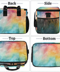 Dope Gradient Color Insulated Picnic Backpack With Spacious 12x9x10 Inch Design shown from back, side, top, and bottom views