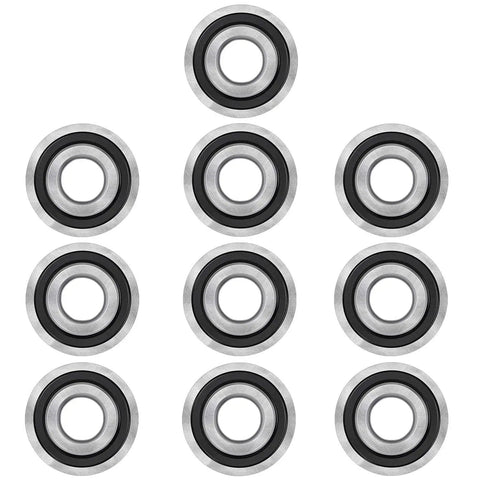 10 Pcs Flanged Ball Bearing Set Three Quarters Inch Inner Diameter And One And Three Eighths Inch Outer Diameter Lawn Mowers Wheelbarrows Carts Hand Trucks Replacement 532009040 AM118315 AM127304 10513 251210 Chromium Steel Built Roll Duty, 10 bearings