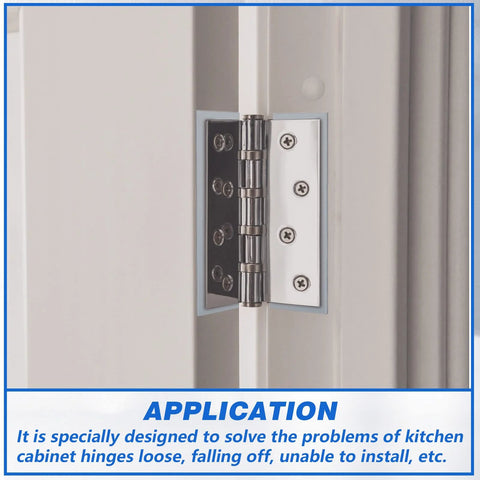 Ferraycle cabinet door hinge shims, 16-gauge stainless steel with coated finish, 4-1/2 x 1-5/8 inches.