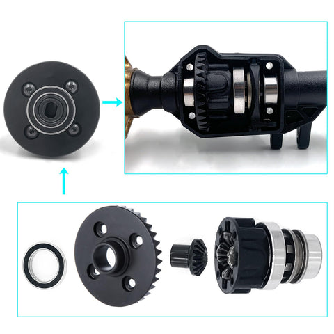 Beefed Up Steel Bevel Gear Set With 12T-33T Overdrive And 10T-35T Underdrive Differential Gears Ring Pinion for TRX4 TRX6 view