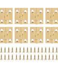 8 Pack Mini Brass Hinge Set For Tiny Boxes And Jewelry Chests 1 Inch Solid Brass Cabinet Drawer Butt Hinges with screws