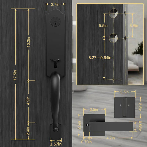 Tough As Nails Front Door Handle Set With Deadbolt And Reversible Lever In Matte Black For Left Or Right Swing Exterior Single Cylinder Lockset Durable Entry Door Hardware
