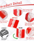 Slick Transparent Acrylic Hinges And Self Adhesive Latch Buckles Kit showing 275° turn mechanism and red adhesive backing.