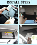 Installation steps for Two Pack Car Tissue Holder Sun Visor Napkin Holder in Premium PU Leather Black And Beige.