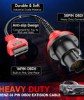 Mercedes Benz 38 Pin To 16 Pin OBDII Connector Adapter For Pre 2001 Cars, highlighting durable heavy-duty design and connectors