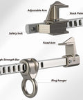 Detailed view of Smooth Aluminum Sliding Beam Anchor For I Beam with adjustable arm and safety lock features.