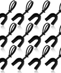 20 Pack Football Mouth Guards With Strap Black Adult Size Bulk Mouthpieces For Football, Wrestling, Boxing, Lacrosse, Hockey And Taekwondo, Durable And Comfortable Mouth Guard Protector For Training And Games
