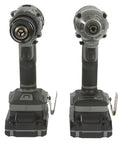 Front view of Brushless 20 Volt Drill Driver And Impact Driver Kit With One Half Inch And One Quarter Inch Chucks Dual Speed Gearbox