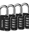 Four-Digit Locker Padlock Waterproof Outdoor Zinc Alloy Lock With 10000 Possible Combinations in a row of four locks