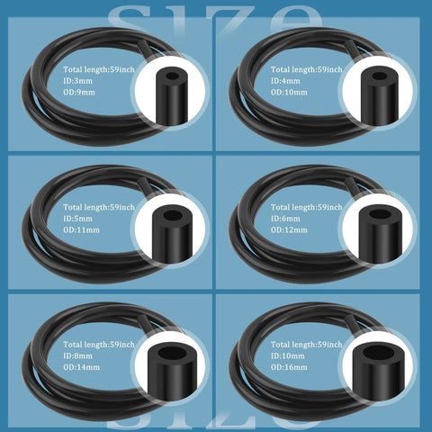 Six Piece Silicone Vacuum Hose Kit With 4.9 Ft Of Flexible Vacuum Lines And Tube Cutter, Size Range 1/8 In To 3/8 In