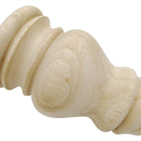 Close-up of unfinished bun foot from Beefy Four Point Seven Inch Solid Wood Furniture Legs Set Of Four With Mounting Plates And Pre Drilled Screws