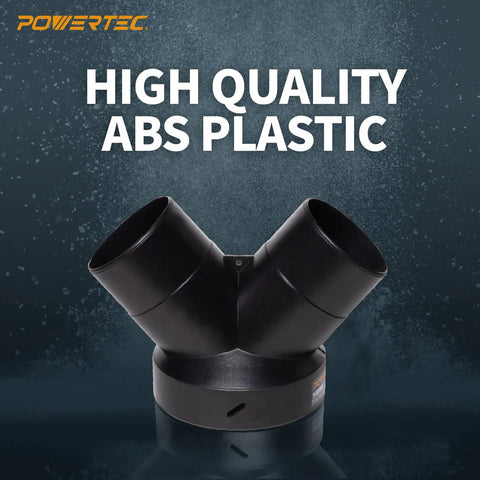 Top Notch Woodshop Essential Heavy Duty Dust Collector Y Fitting Six Inch To Four Inch Hose Reducer Main Line Branch Connector Two Pack, high quality ABS plastic.