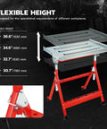 Beefy Carbon Steel Welding Table With A Spacious 29.5 Inch By 19.3 Inch Surface, 400 Pound Load Capacity, Adjustable Angle And Height