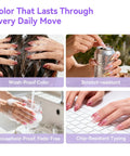 12 Color Airbrush Gel Nail Polish Set demonstrates wash-proof, scratch-resistant, household-proof, and chip-resistant qualities.