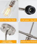 Brushed Nickel Glass Pendant Lighting Over Island Three Light Modern Kitchen Pendant With Glass Shade Industrial Linear Pendant