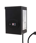 Low Voltage Outdoor Lighting Transformer With Photocell And Timer, 120W 12V Output, ETL Listed, black power unit with cord