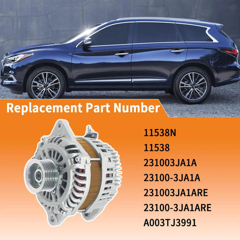 12V 150A Alternator Replacement For Infiniti JX35 QX60 Murano Pathfinder Drop In Ready Plug In Design
