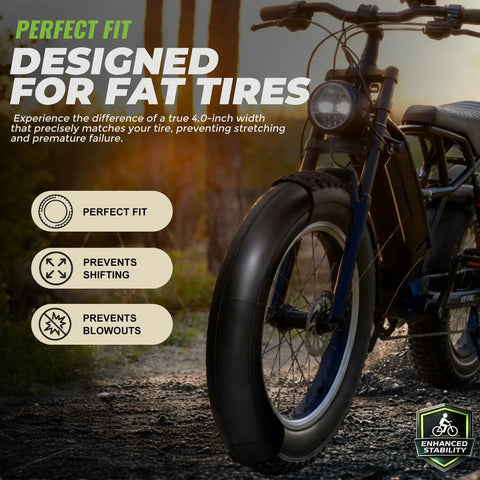 True 4.0 Inch Fat Bike Inner Tube For 20x4 Fat Tires And 20x4.5 Wide Ebikes Durable Butyl Rubber With 32mm Schrader Valve 2 Pack Built For Heavy Duty Ebikes Snow And Beach Rides Built For Tough Trails No Flat Reliability.