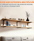 Heavy Duty Wall Mounted Lumber Storage Rack, 3 Tier Garage And Indoor Wall Shelving, Wood Organizer With 500 Lb Per Shelf Capacity, Black, 3 Pack Ideal For Heavy Duty Use installed above laundry machines.