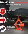 3 Ton Electric Car Jack Set With 12V Automatic Lift Kit for sedans and SUVs in use on a sedan for tire change in red color