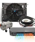Universal 12V Under Dash Air Conditioner With Snappy Chill And Cozy Heat 10000 BTU robust cooling system components.