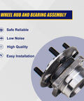 Front Wheel Bearing And Hub Assembly 513265 For Toyota Prius 2004 Through 2009, front view showing 5 lug and 4 bolt pattern