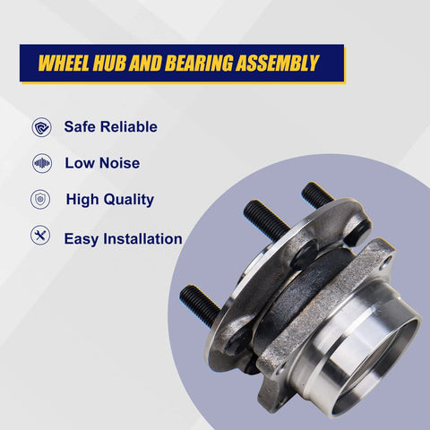 Front Wheel Bearing And Hub Assembly 513265 For Toyota Prius 2004 Through 2009, front view showing 5 lug and 4 bolt pattern