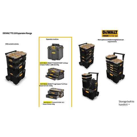 ToughSystem 2.0 3 Drawer Tool Organizer And Storage Module With Ball Bearing Slides stackable set in various configurations