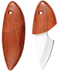 Utility Knife Box Cutter With Stainless Steel Peeler And Natural Wood Handle Pocket EDC Tool for Kitchen and Camping