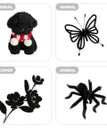 Multicolor Pipe Cleaners Chenille Stem Set 200 DIY Craft Supplies For Arts And Crafts School Projects And Festive Decor 10 Vibrant Colors With Soft Wire Cores And Durable Polyester Build, black animal and flower shapes