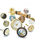 Antique Brass Cabinet Knob And Pull Set For Cabinets And Dressers, Animal Woodland Style Kitchen Knobs, Easy Install With Included Bolts, Rust Resistant Hardware, Two Pack, assorted decorative cabinet knobs on white background
