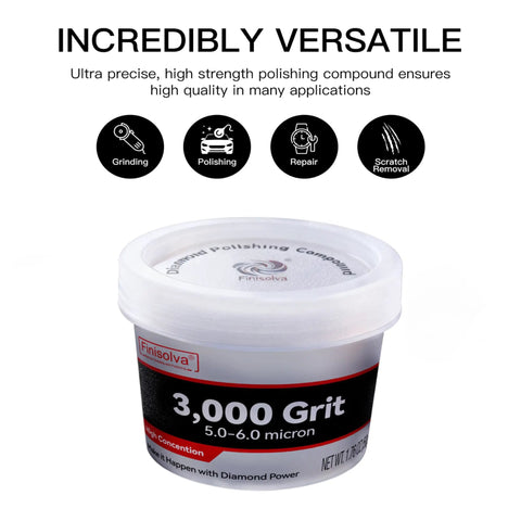 Pro Grade Heavy Duty Top Notch Professional Diamond Polishing Paste 3000 Grit Lapping Compound High Density Formula For Quick Metal Glass And Jewelry Surface Refinishing Finish