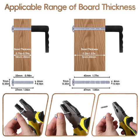Matte Black Cabinet Pulls Two And A Half Inch Center To Center Half Moon Hardware for 0.2-1.57in board thickness installation