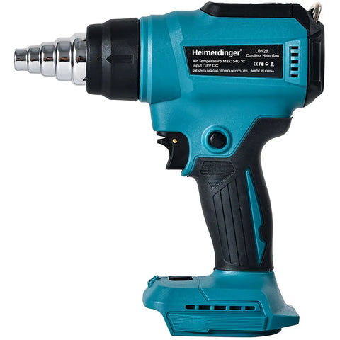Pro Grade Cordless Heat Gun For 18V Battery Systems With Fast Heating Up To 1202F heavy duty hot air gun side view