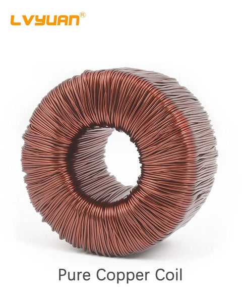 Close-up of pure copper coil from 800W Voltage Converter Transformer For Travel And Home Use, Step Up Step Down 110V-120V to 220V-240V and Back.
