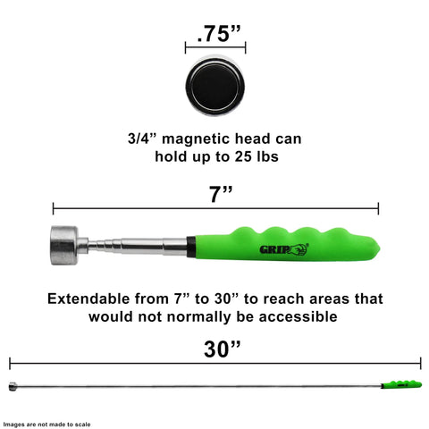 Ultra Telescopic Magnetic Pickup Tool 25 Lb Load Extends To 30 Inches Cushioned Grip For Grabbing Ferrous Objects Metal Shavings Nails And Screws From Garage Workshop And Jobsite