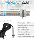 Inductive Proximity Sensor PNP No M8 6 To 36V DC 300mA 3 Wire Metal Detection For Industrial Automation Non Contact Sensing