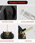 Matte Black Pocket Door Lock Set With Privacy Indicator, showing matte finish, stainless steel part, internal structure, cuttable latch option