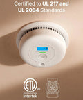 Standalone Smoke And Carbon Monoxide Detector SC01 1 Pack A Cinch To Install Battery Powered Home Safety Alarm For Early Fire And Gas Alert No Wi Fi No Interconnection Reliable Detection For Peace Of Mind white ceiling unit with test/silence button
