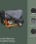 Heavy Duty Professional Generator Cover With Thick Commercial Vinyl Built Like A Tank To Beat Rain Dust And Scorching Sun 28 By 38 By 32 Inches Black All Weather Gear Shield on a generator with elastic hem and water-resistant features.