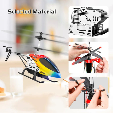 M5 RC Helicopter For Kids And Beginners With Altitude Hold, 2 Batteries For Up To 30 Minutes Of Flight, Alloy Body Indoor Remote Control Toy