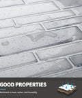 Close-up of Dope Premium Peel And Stick Kitchen Backsplash Tiles 12 By 12 Inch White Marble Look showing water resistance