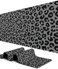 Extended Gaming Desk Mat XXL Full Coverage Mouse Pad For Huge Desks Black Leopard Print With Ultra Smooth Surface