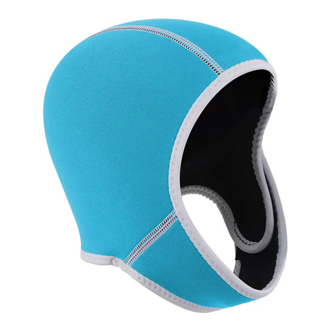 2mm Neoprene Diving Hood For Men And Women With Chin Strap UV Protection Warm Water Sports Cap For Surfing Snorkeling And Scuba Diving Light Blue Comfortable Fit