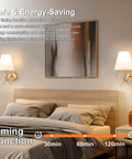 Modern Wireless Wall Sconce Set Of Two With Remote Dimmable Battery Powered LED Lamps above bed in bedroom decor