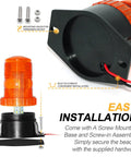 Built Tough 30 Led Amber Strobe Light 30w Roof Beacon For Forklift Mower Atv Truck 4 Pack showing mounting base and conduit for easy installation.