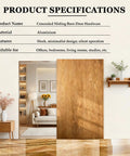 38 Inch Concealed Barn Door Hardware Kit shown in a modern setting, featuring a sleek wooden door and minimalistic design.