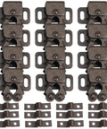 20 Pack Cabinet Door Latches And Catches In Coffee Colored Cold Rolled Steel With Double Roller For Quiet Noise Reducing Secure Closure