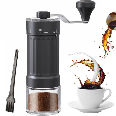 Manual Coffee Grinder With 40 External Adjustable Settings for Espresso, Pour Over, French Press, portable burr mill